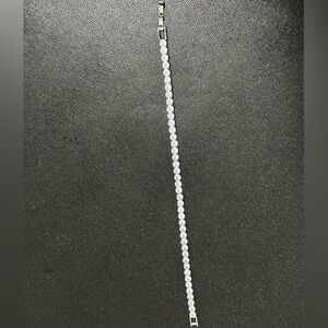 Silver-Tone Clear Tennis Bracelet - Women Jewelry